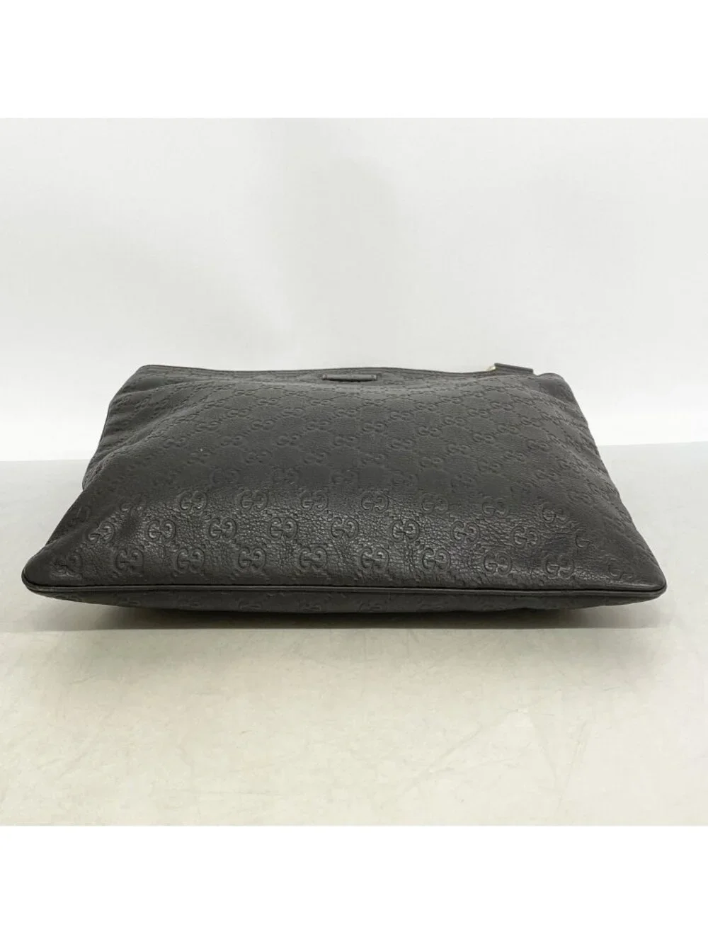 Gucci Shoulder Bag Guccissima Leather Dark Brown Champagne Gold